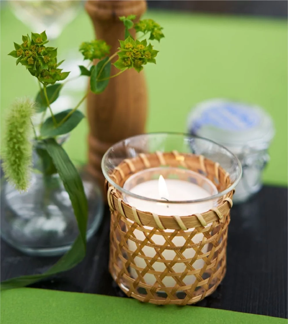 BOUGEOIR BAMBOO/VERRE CONSCIOUS