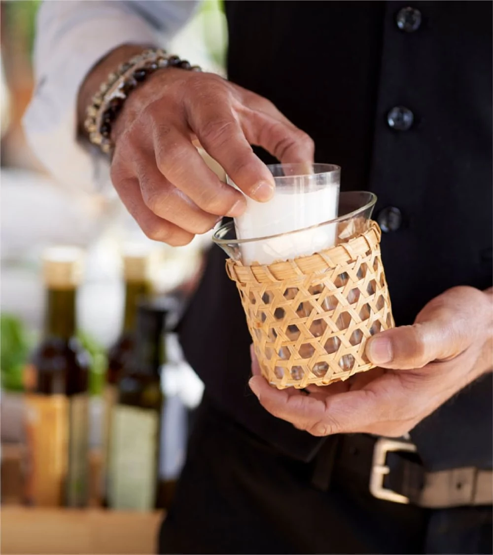 BOUGEOIR BAMBOO/VERRE CONSCIOUS