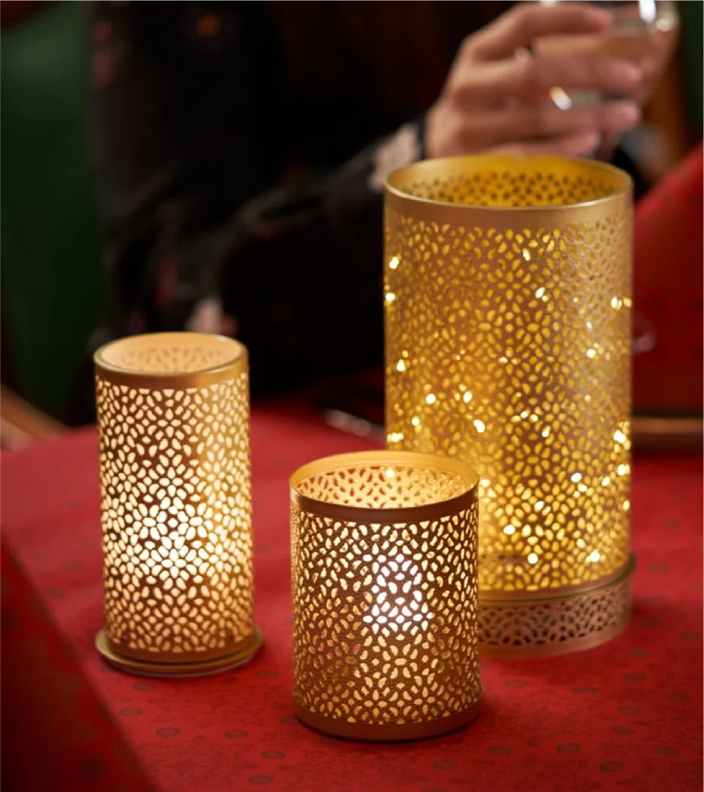 BOUGEOIR BLISS EN METAL DORE