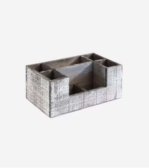 CADDY DE TABLE "VINTAGE" 7 COMPARTIMENTS EN BOIS