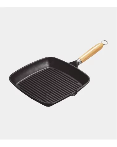 GRILL ALU/FONTE ANTI-ADH.29*29 MANCHE EN BOIS