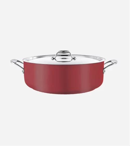 FAITOUT AVEC COUVERCLE Ø 24 CM COOL LINE ROUGE