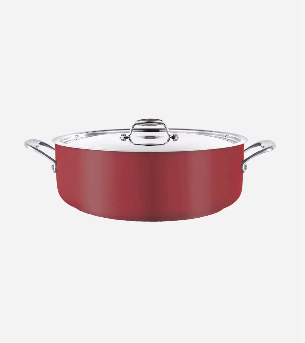 FAITOUT AVEC COUVERCLE Ø 24 CM COOL LINE ROUGE
