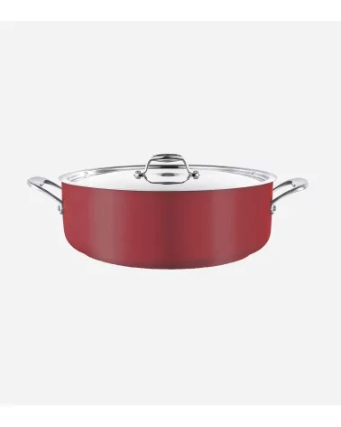 FAITOUT AVEC COUVERCLE Ø 24 CM COOL LINE ROUGE