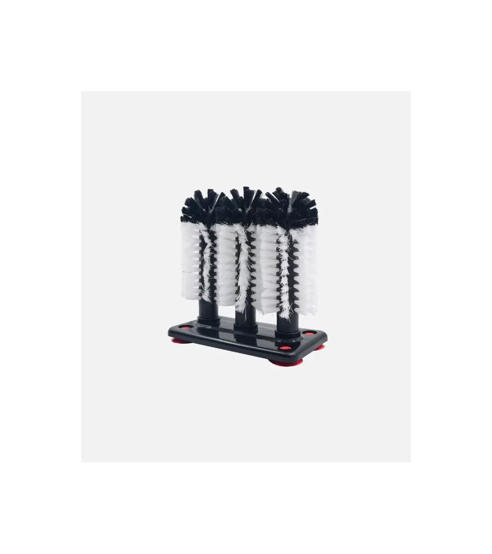 BROSSE TRIPLE LAVE VERRE A/VENTOUSE