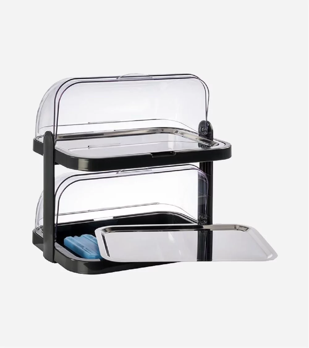 Vitrine froide pour buffet avec plateau en inox