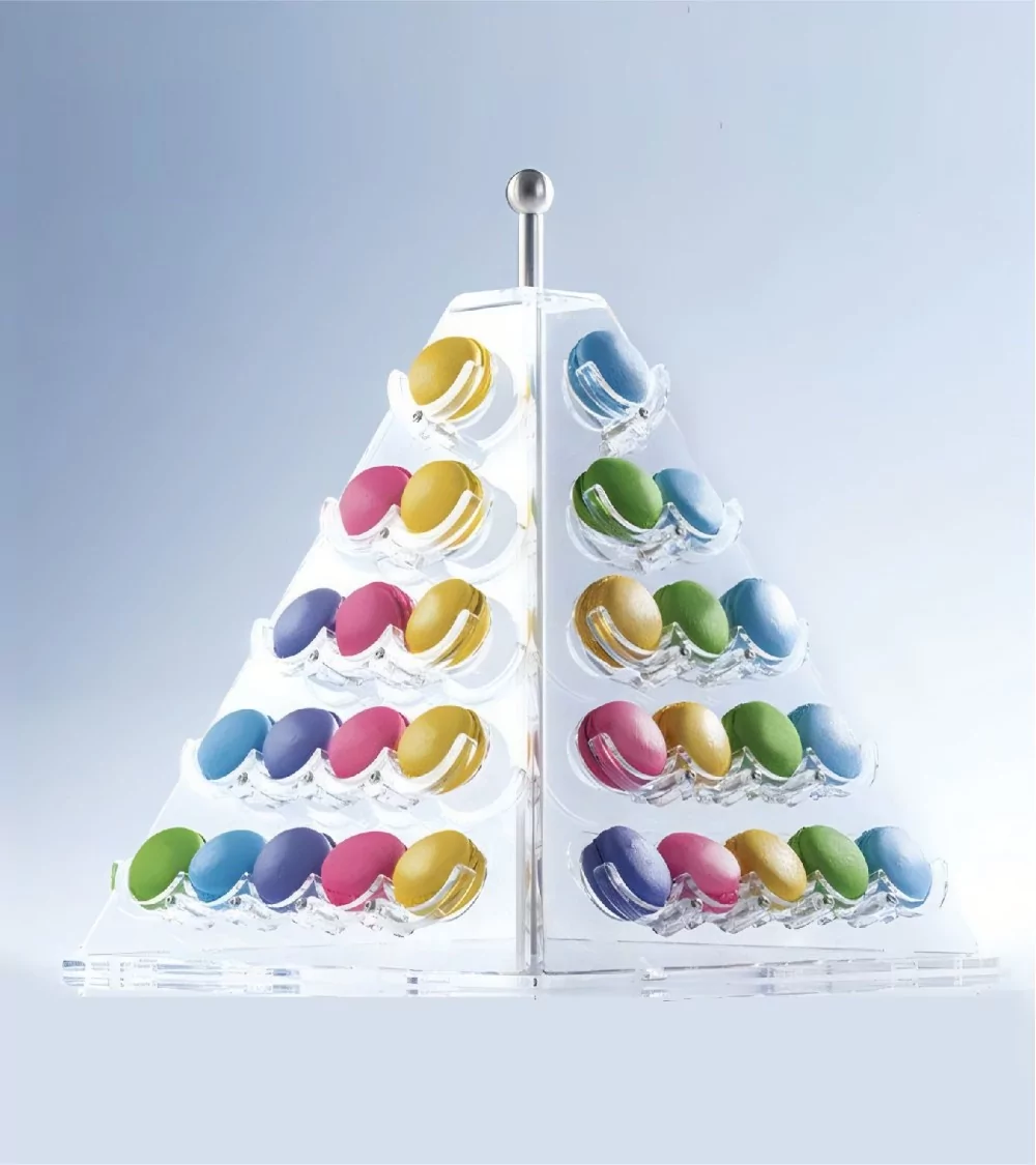 PRESENTOIR MACARONS PIRAMIDE 60 PCES 35*35CM H 45CM