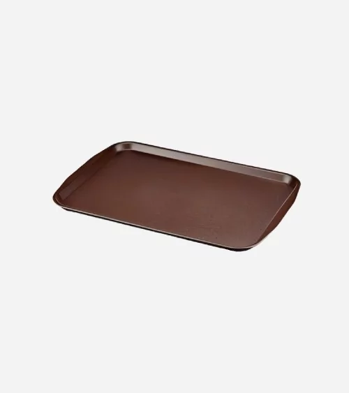PLATEAU ANTI-DERAPANT MARRON LAMINÉ 34.5*24 CM