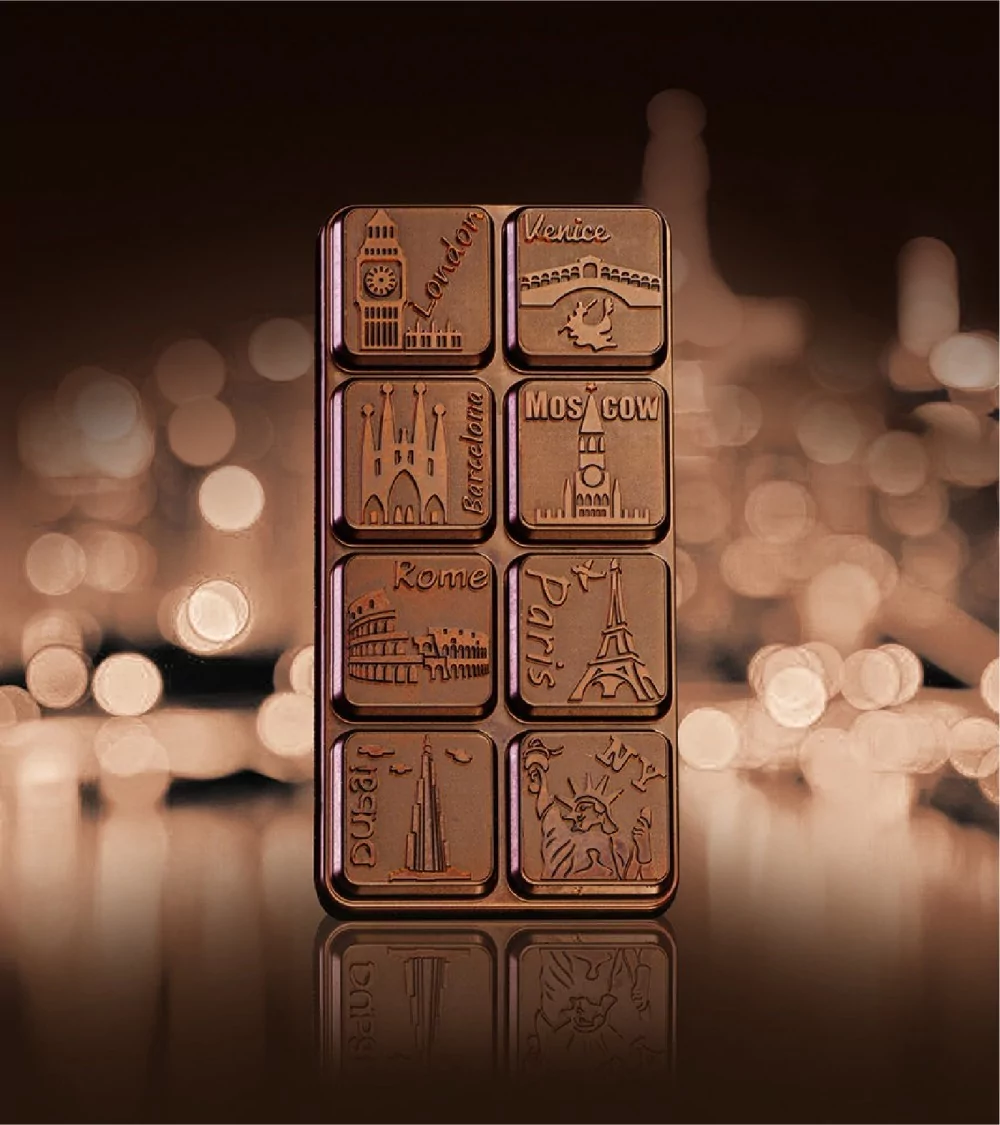TABLETTE CHOCOCLAT "CITY" 3 PCS DIM 76*150*H7MM 80G