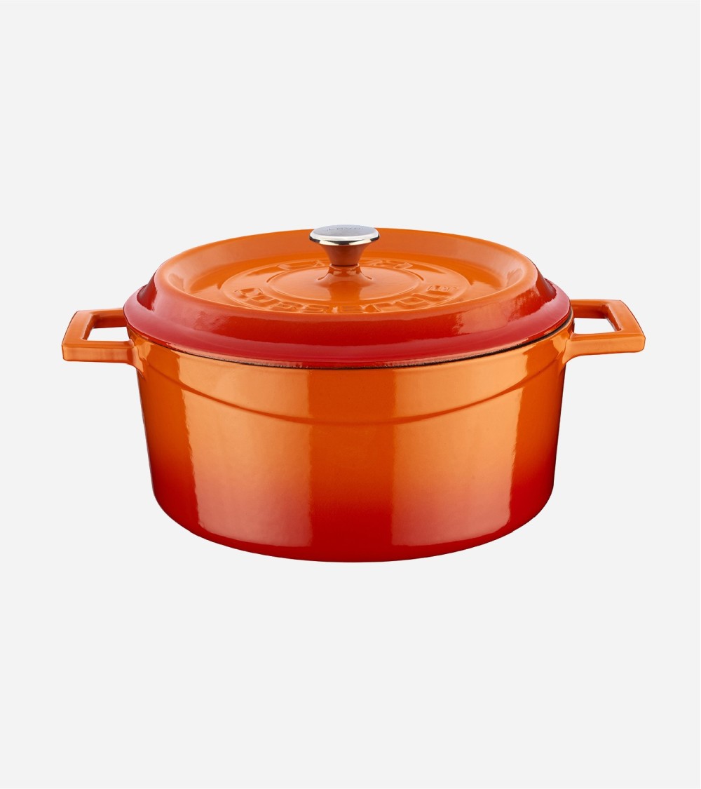 COCOTTE EN FONTE RONDE ORANGE Ø 24 CM