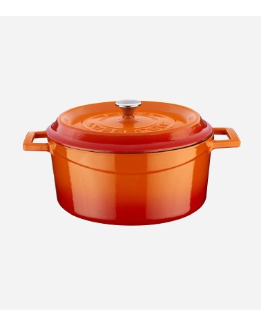 COCOTTE EN FONTE RONDE ORANGE Ø 24 CM