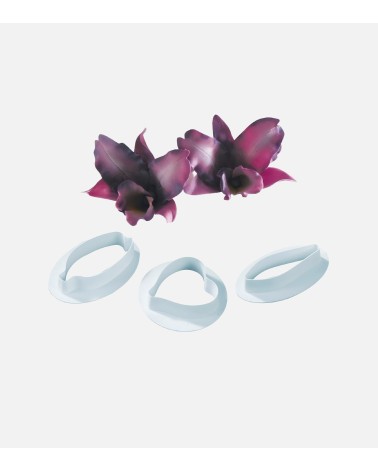 SET 3 MOULES SILICONE ET DECOUPOIRS BIG CINESE ORCHID