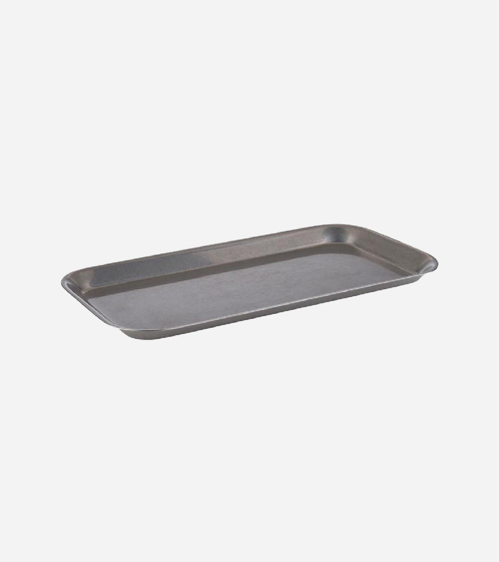 PLATEAU EN INOX "VINTAGE" 34*18*H1.5CM