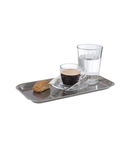 PLATEAU EN INOX "VINTAGE" 34*18*H1.5CM