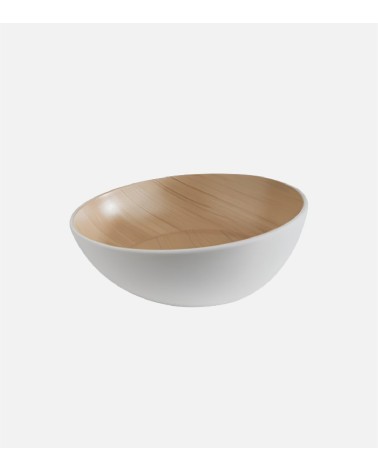 BOL EN MÉLAMINE "FRIDA" BLANC ET BEIGE DIAM 21,5 CM - H 8,5 CM - 1 LITRES BEH TUNISIE
