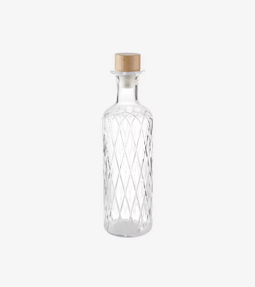 CARAFE "DIAMOND" EN VERRE 0,8 LITRE AVEC BOUCHON BEH TUNISIE