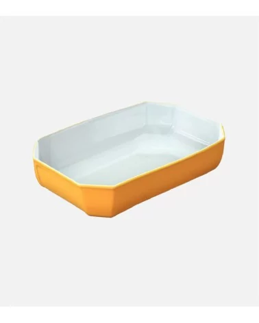 PLAT A FOUR RECTANGULAIRE EN VERRE PYREX JAUNE 3.2LTS