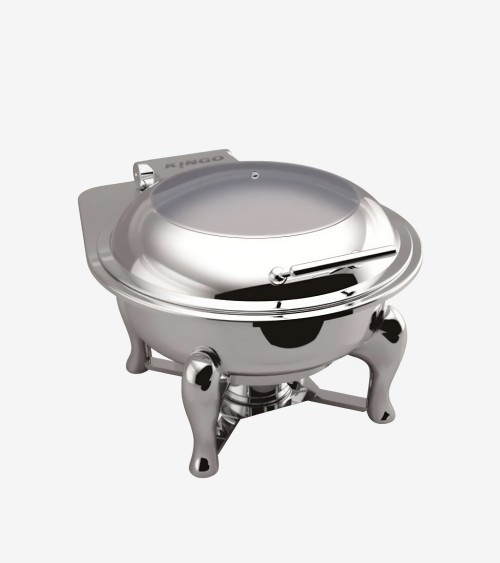 CHAFING DISH ROND COUV.EN VERRE 6 LTS MO