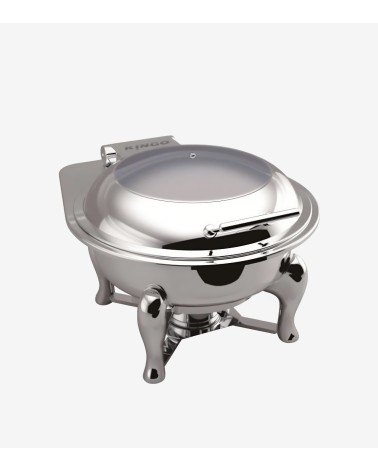 CHAFING DISH ROND COUV.EN VERRE 6 LTS MO