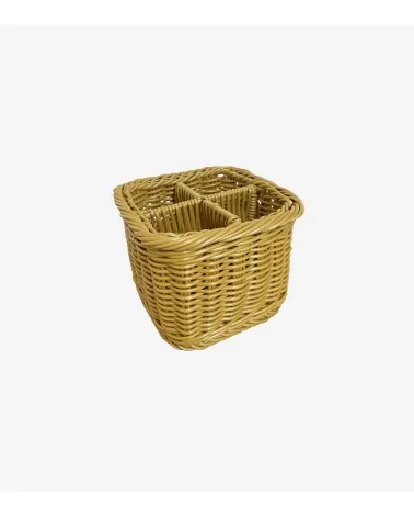 CORBEILLE A COUVERTS ROTIN PP 4 COMPARTIMENTS
