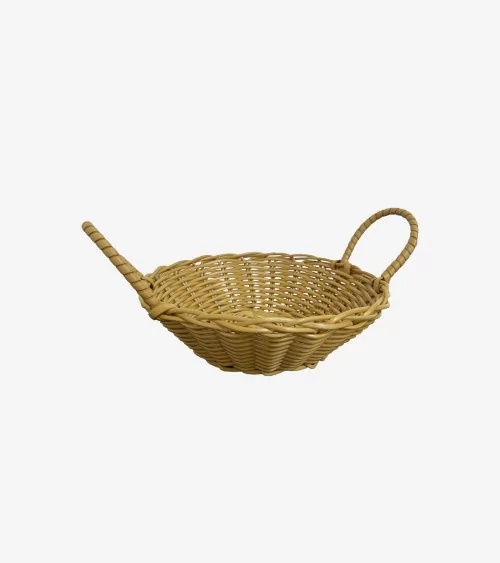 CORBEILLE ROTIN POLYPROPYLENE AVEC ANSES 23 CM H 6.5 CM