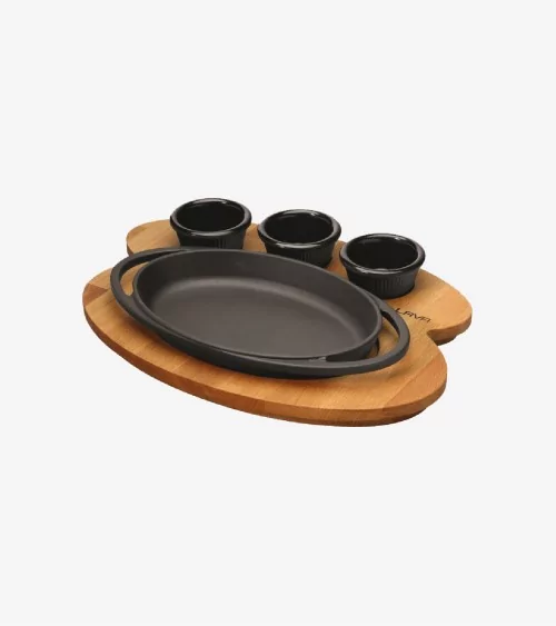 SERVICE REPAS OVAL A/PLATEAU EN BOIS DIM 21X14