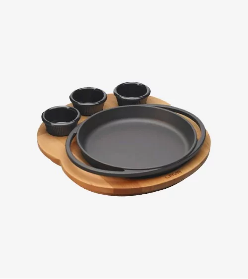 SERVICE REPAS ROND AVEC PLATEAU EN BOIS