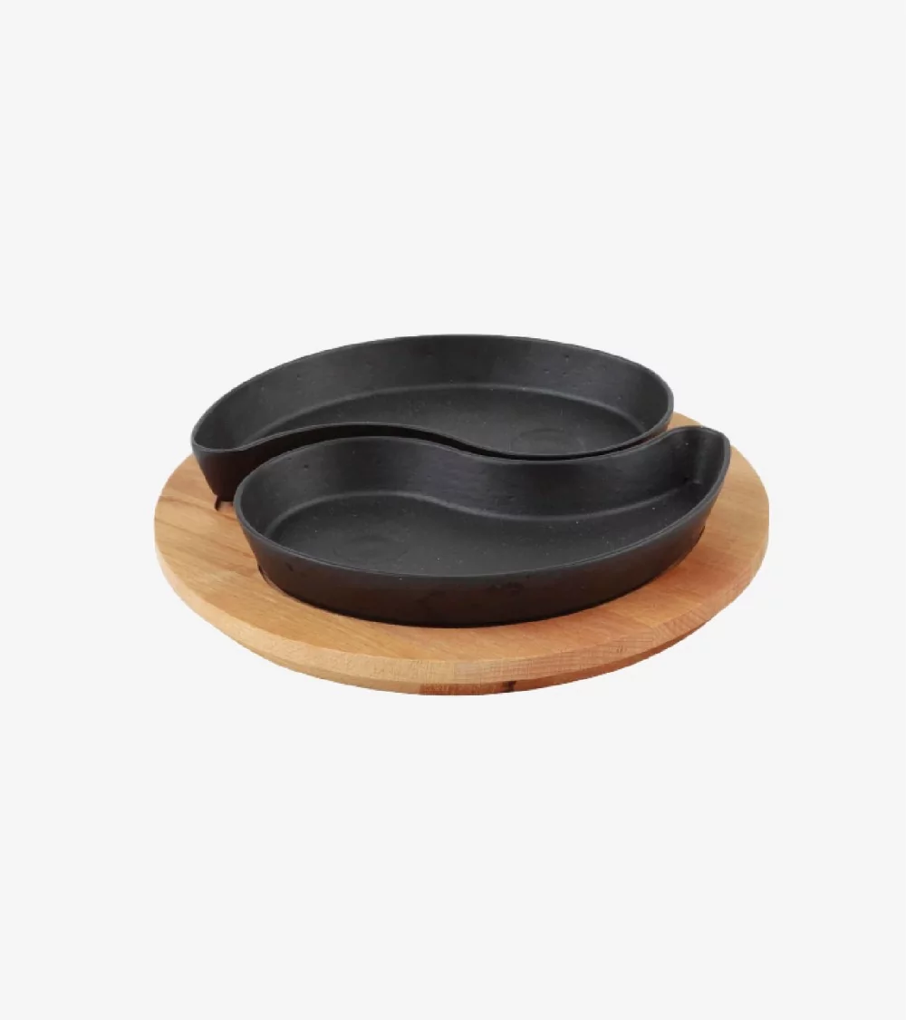 PLAT OVAL DOUBLE EN FONTE EMAILLE