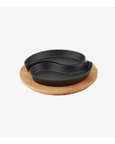 PLAT OVAL DOUBLE EN FONTE EMAILLE