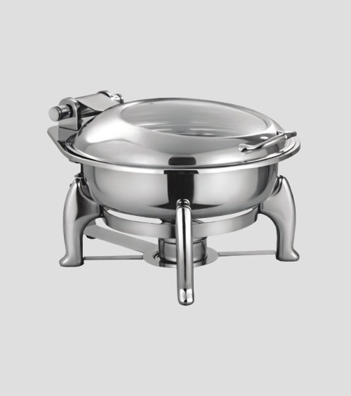 CHAFING DISH ROND COUVECLE EN VERRE 6 LTS BEH TUNISIE