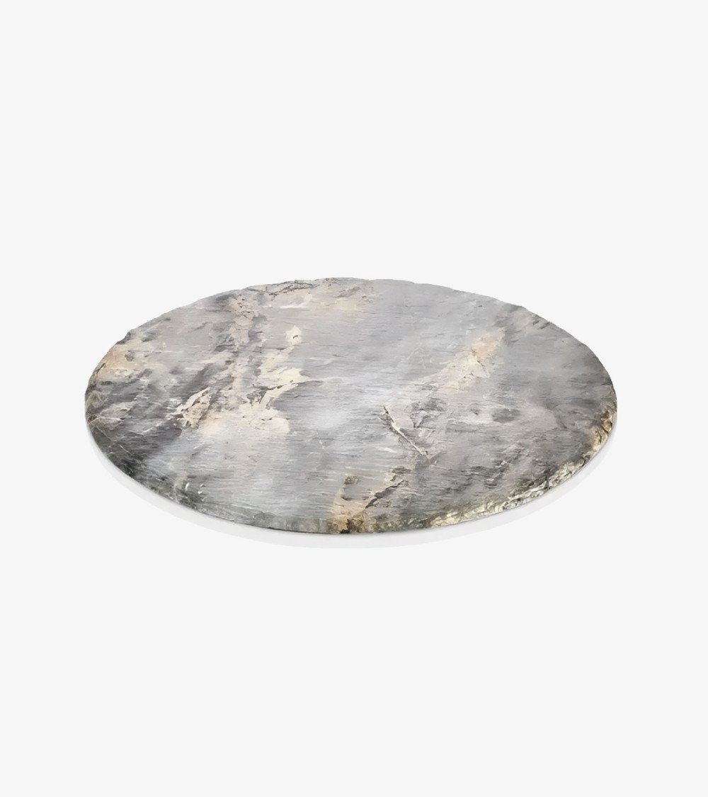 PLATEAU EFFET ARDOISE ROND ROYAL MARBLE Ø 35 CM - H : 1 CM BEH TUNISIE