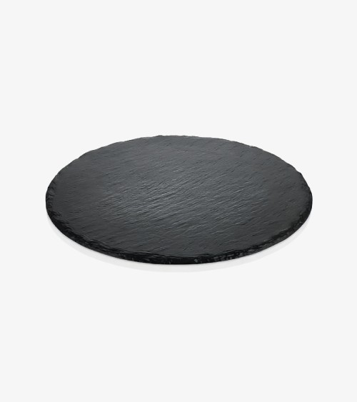 PLATEAU ROND EFFET ARDOISE NOIR Ø 35 CM BEH TUNISIE