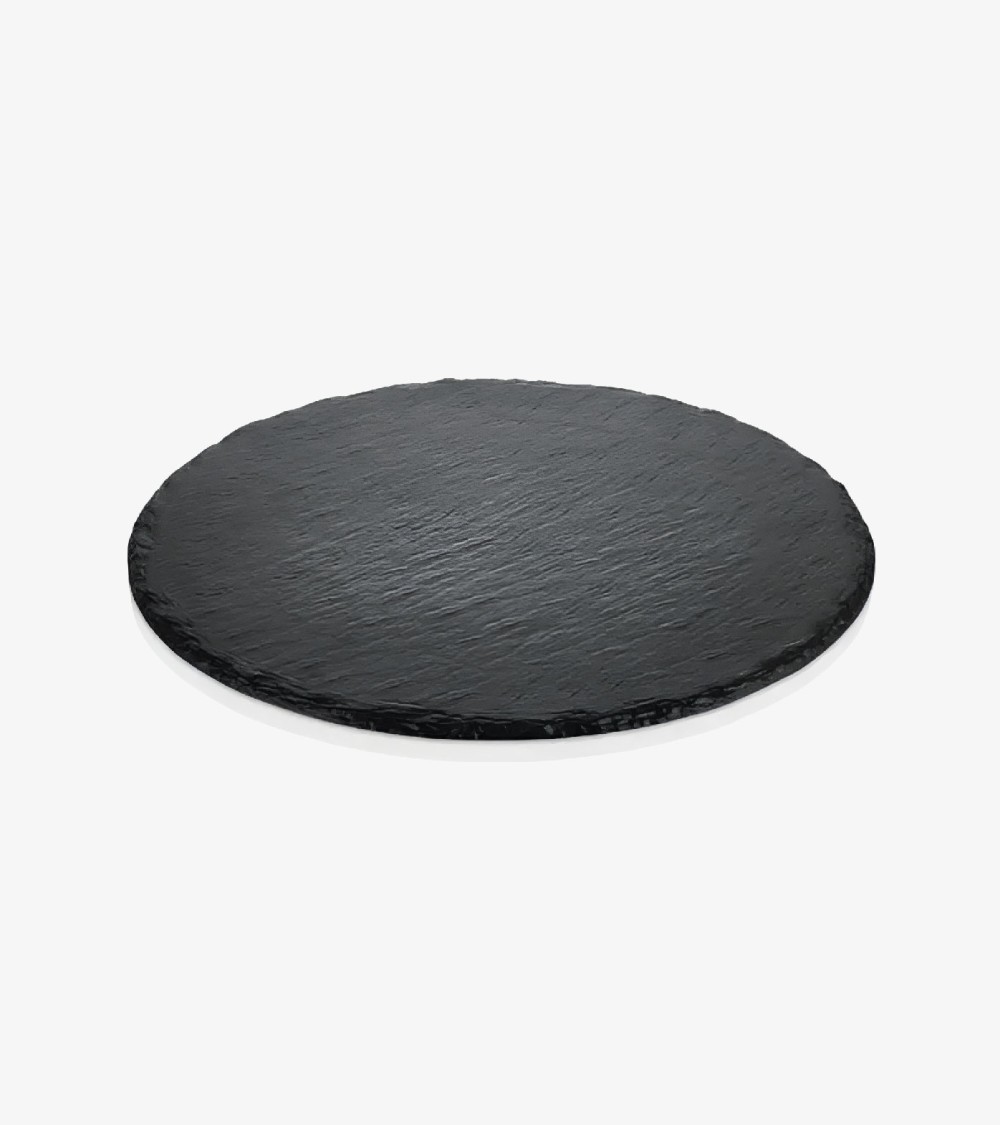 PLATEAU ROND EFFET ARDOISE NOIR Ø 35 CM BEH TUNISIE