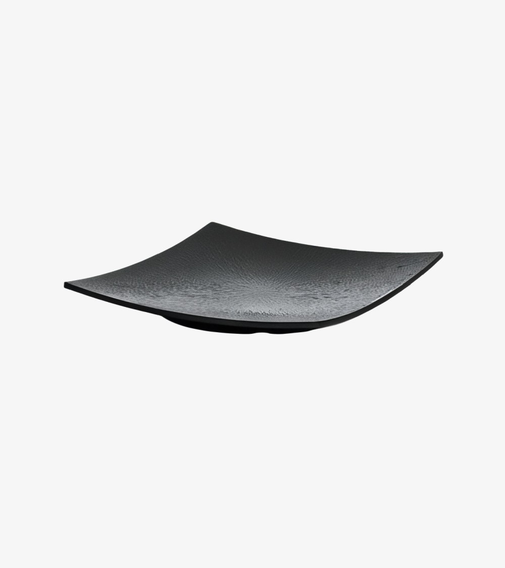 PLAT CARRE SAKU NOIR TEXTURE PLUIE EN MELAMINE 31 X 31CM BEH TUNISIE