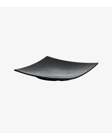 PLAT CARRE SAKU NOIR TEXTURE PLUIE EN MELAMINE 31 X 31CM BEH TUNISIE