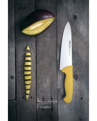 COUTEAU DE CUISINE PROFESSIONNEL MANCHE JAUNE 20 CM