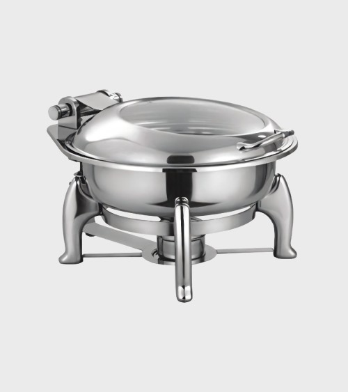 CHAFING DISH ROND COUVERCLE EN VERRE 6 LTS BEH TUNISIE