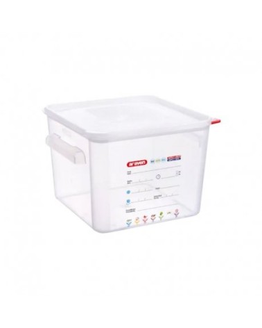 BAC CARRÉ À COUVERCLE PP TRANSPARENT AVEC POIGNÉES - 12 L - 580x325x415 MM