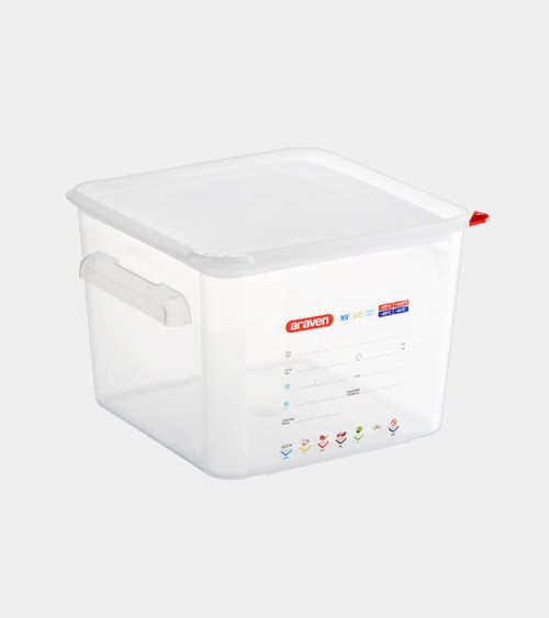 BAC CARRÉ À COUVERCLE PP TRANSPARENT AVEC POIGNÉES - 12 L - 580x325x415 MM BEH TUNISIE