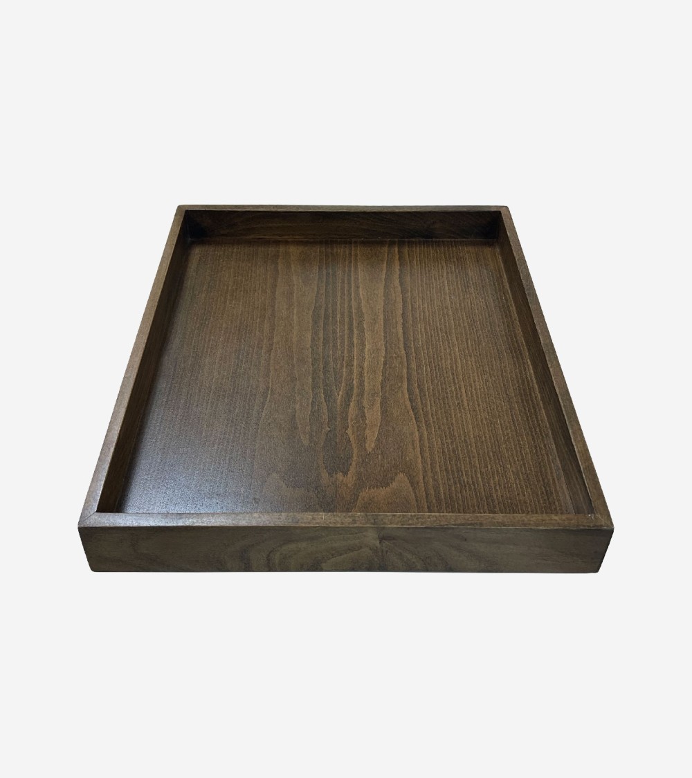 PLATEAU DE COURTOISIE EN BOIS MARRON FONCÉ 40*40*4 CM BEH TUNISIE