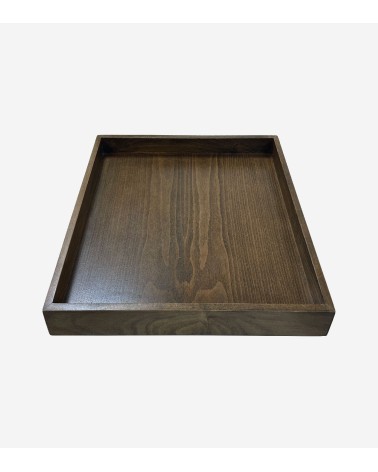 PLATEAU DE COURTOISIE EN BOIS MARRON FONCÉ 40*40*4 CM BEH TUNISIE