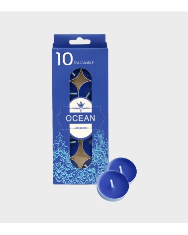 LOT DE 10 BOUGIES TEA-LIGHT "OCEAN"// BEH TUNISIE