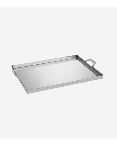 PLATEAU INOX AVEC ANSES 32 × 18 × H 3 CM