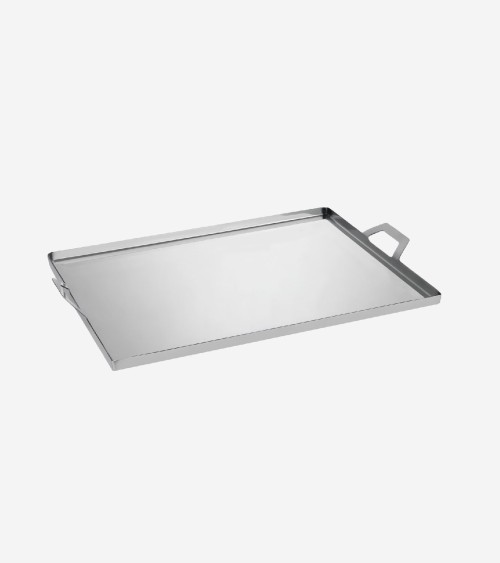 PLATEAU INOX AVEC ANSES 32 × 18 × H 1.5 CM BEH TUNISIE