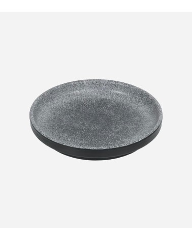 ASSIETTE RONDE VOLCANO EN MELAMINE GRIS