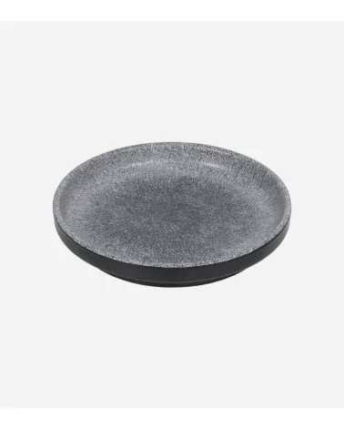 ASSIETTE RONDE VOLCANO EN MELAMINE GRIS