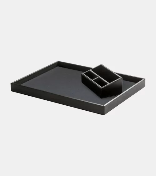 PLATEAU DE COURTOISIE PRESTIGE CUIR 40 × 33 × 3.2 CM BEH TUNISIE