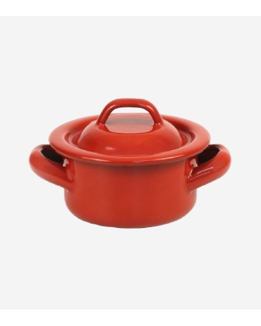 COCOTTE ROUGE EN ACIER ÉMAILLÉ Ø 14 CM AVEC COUVERCLE BEH TUNISIE
