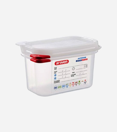 BAC EN POLYPROPYLÈNE GN 1/9 H100 AVEC COUVERCLE 1 LITRE BEH TUNISIE