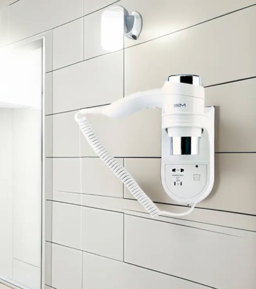 SÈCHE CHEVEUX MURAL 1600W PRISE RASOIR BLANC BEH TUNISIE